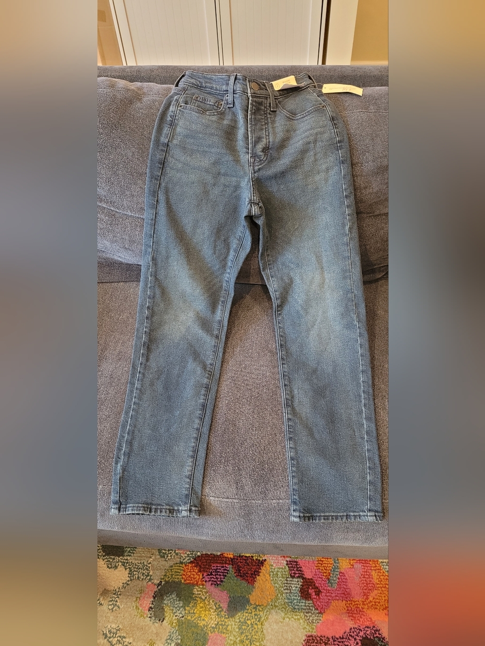 Universal Thread Mid-Rise Straight Jeans - Gray Blue Wash (Size 2 Reg)
